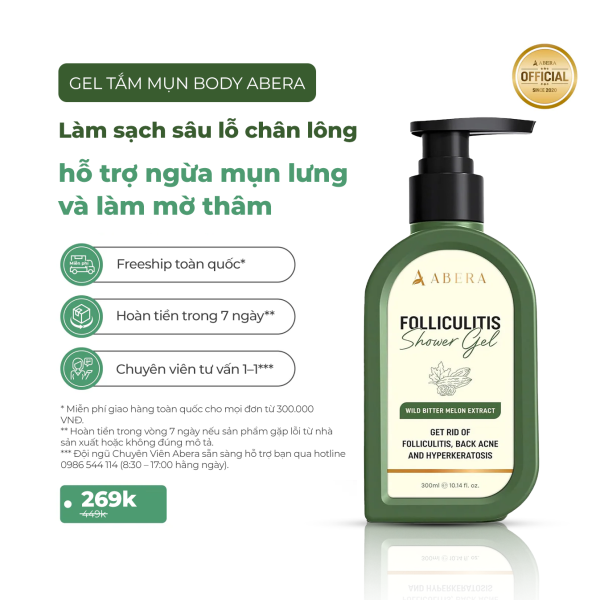 Gel Tắm Khổ Qua Abera - Làm Sạch Sâu, Hỗ Trợ Giảm Mụn Lưng