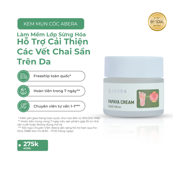 Kem Bôi Mụn Cóc Abera (20g) - Hỗ Trợ Loại Bỏ Mụn Cóc, Mụn Thịt, Vết Chai Sần