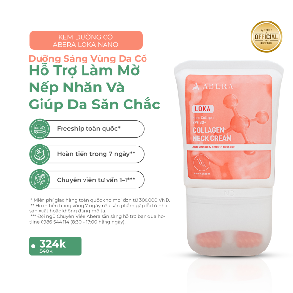 Kem Dưỡng Cổ Loka Nano Collagen | Hỗ Trợ Mờ Thâm, Giảm Nếp Nhăn