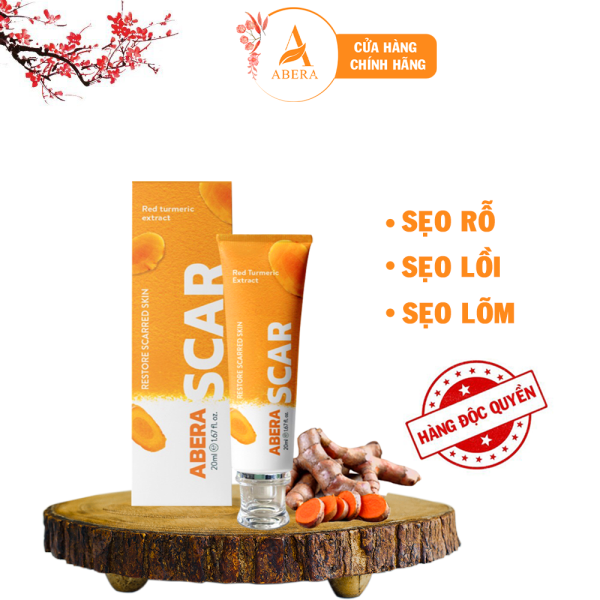 Kem Liền Sẹo Nghệ Đỏ Abera Scar 20gram - Làm Mờ Sẹo, Liền Sẹo Lồi, Sẹo Lõm, Sẹo Rỗ, Sẹo Sau Tai Nạn Nhanh Chóng